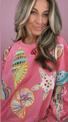 Queen of Sparkle Pink Shell Sweatshirt