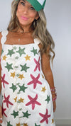 Queen of Sparkles Scallop Sleeve Starfish Tank Dress