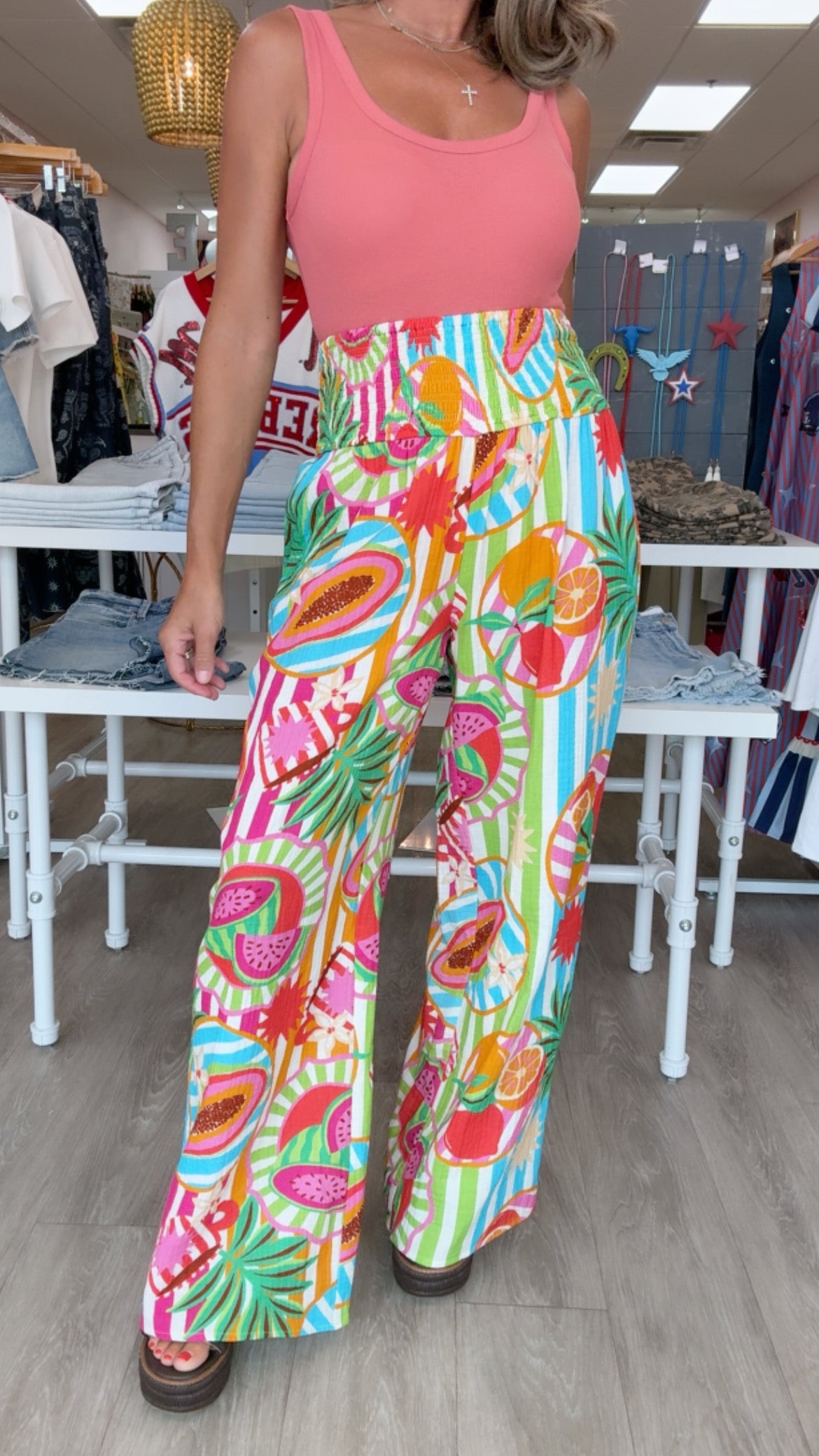 Karlie | Aqua Island Fruit Gauze Smock Pant (PANT ONLY) (MEDIUM)