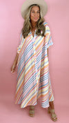FRNCH Colombe Stripe Midi Dress
