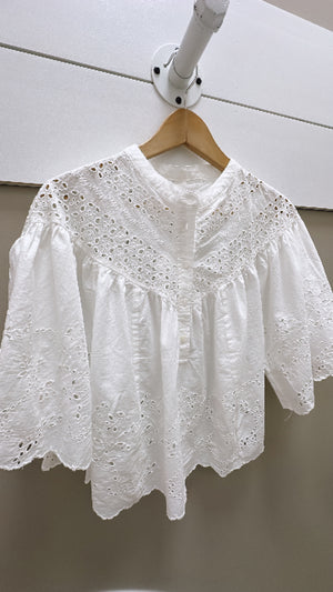 Dear John Eyelet Top in White