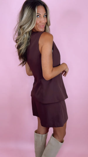 Chocolate Vest and Skirt Set