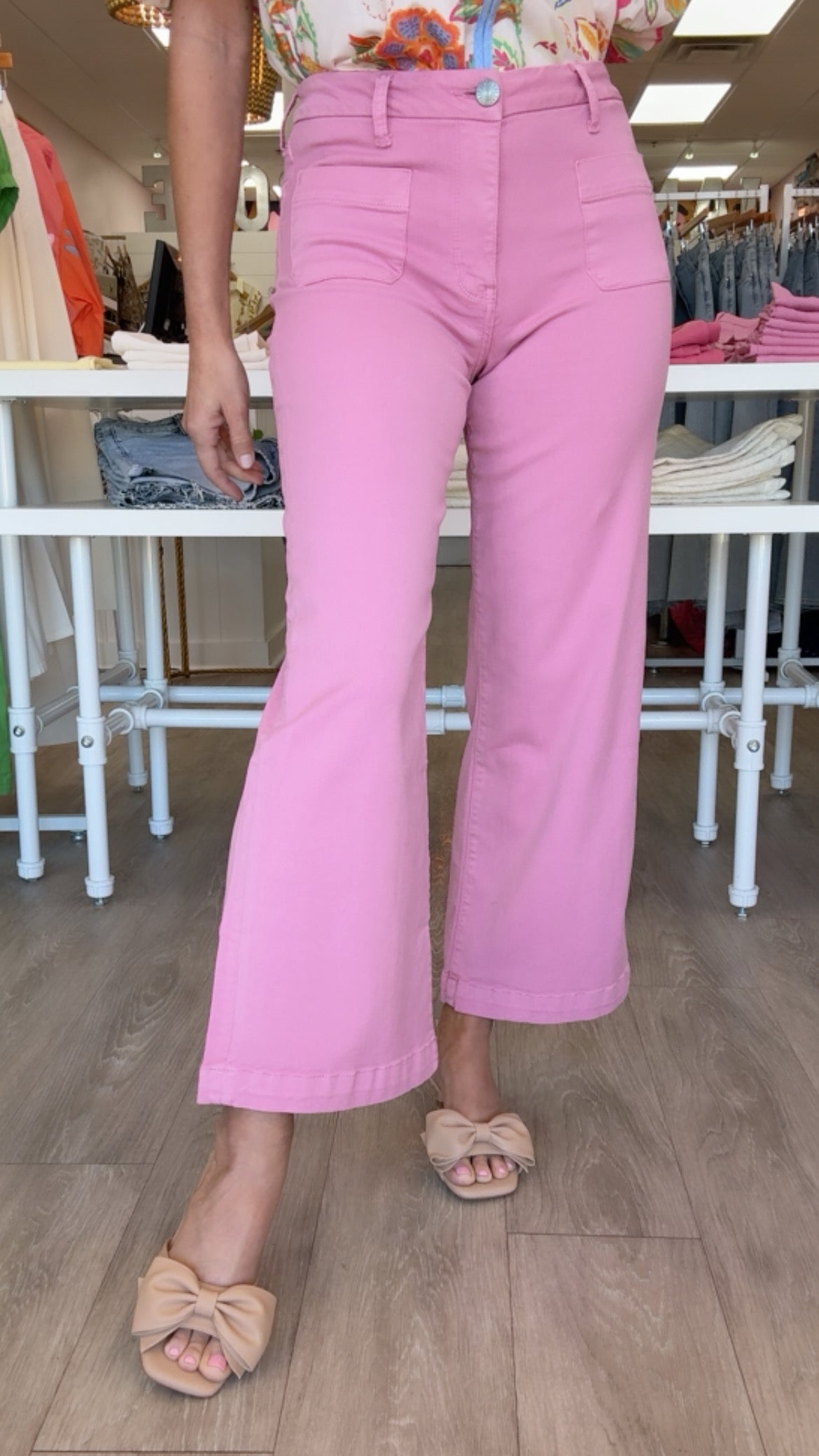 KUT | Cupcake Pink Meg High-Rise w/ Front Patch Pockets