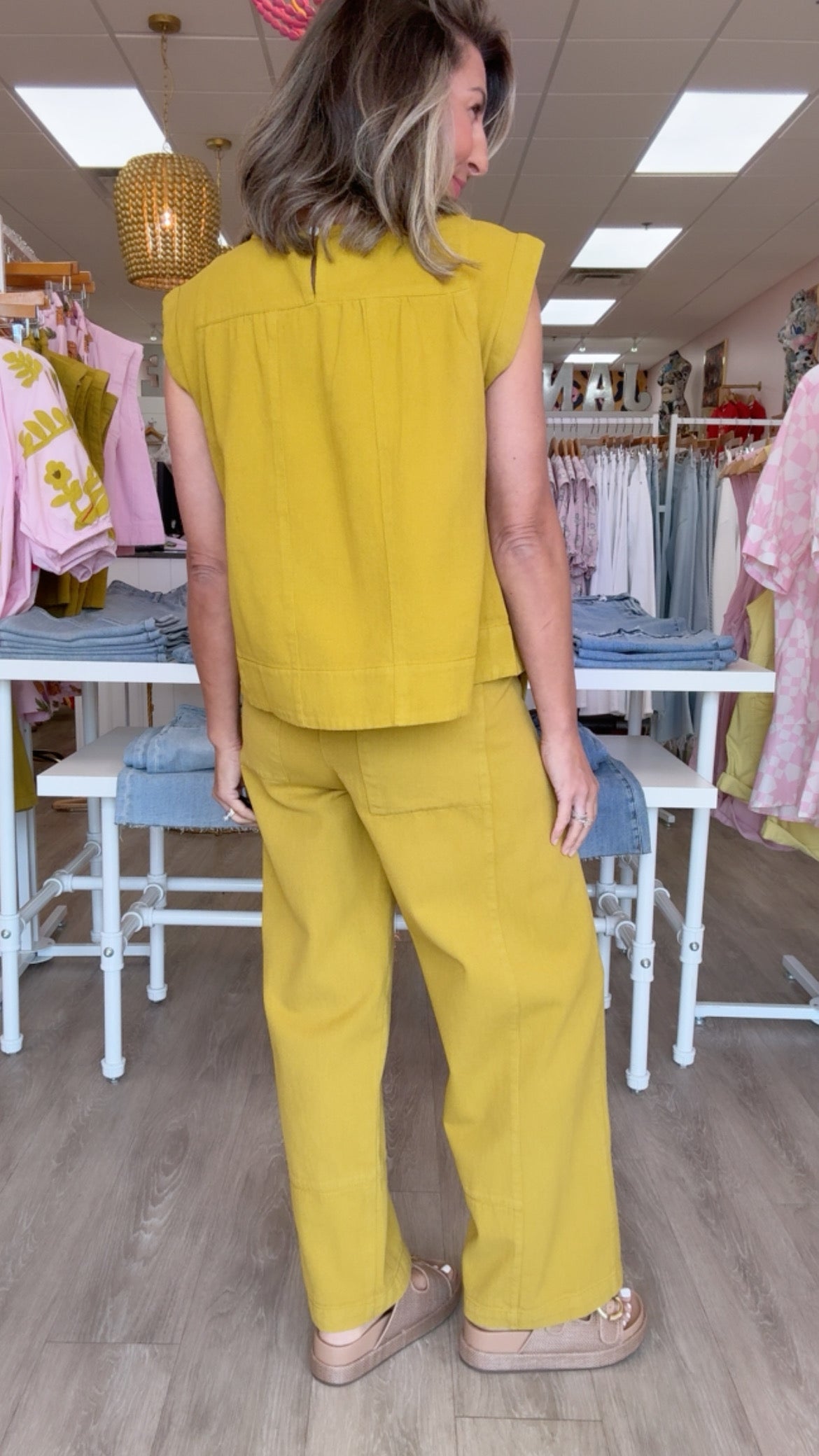 Ivy Jane | Ochre Patched Swing Top (XS)
