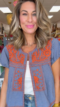 Ivy Jane Blue Plaid Bolero