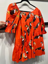 Queen of Sparkles Orange Toucan Asymmetrical Dress (LARGE)
