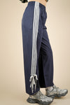 Navy Side Piping w/ Bows Track Pants