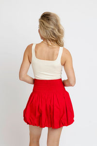Karlie | Red Smocked Bubble Skort