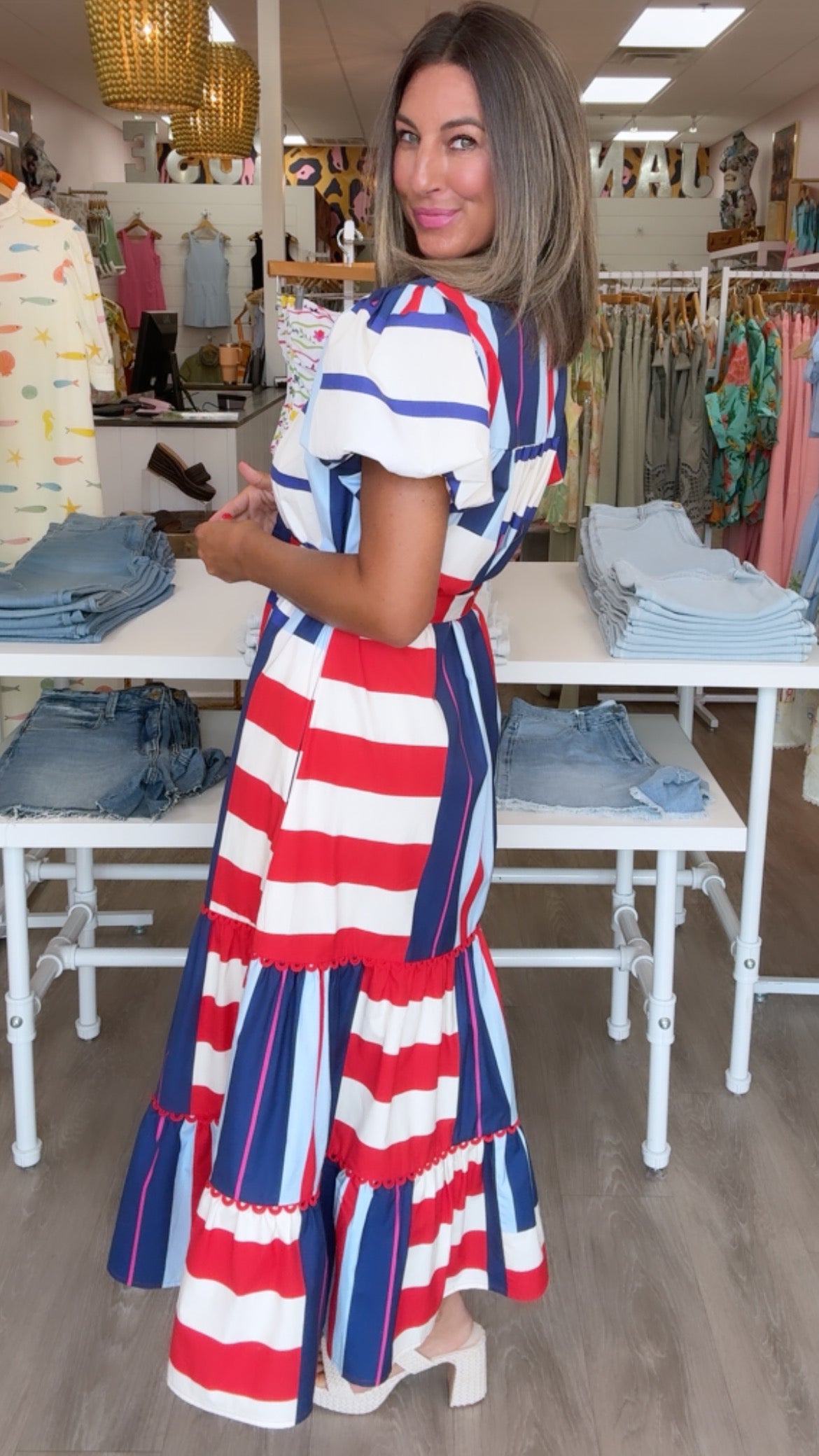 Alden Adair | Luna Dress in Maritime Stripe