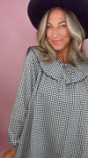 Rylee + Cru Black Gingham Collar Dress (1 MEDIUM)