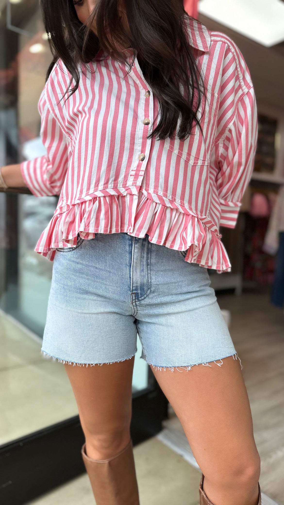 Kut Jane High Rise Long Short in Deep Vintage