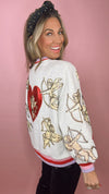 Queen of Sparkles Vintage Heart + Cupid Sweatshirt