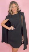 Black Cape Dress w/ Bows