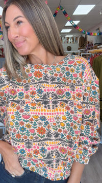 Ivy Jane Multi Crewneck Sweatshirt in Garden Print