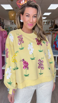 Queen of Sparkles Yellow Iris Sweatshirt