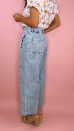 Dear John Audrey Cropped Wide Leg in Ocean