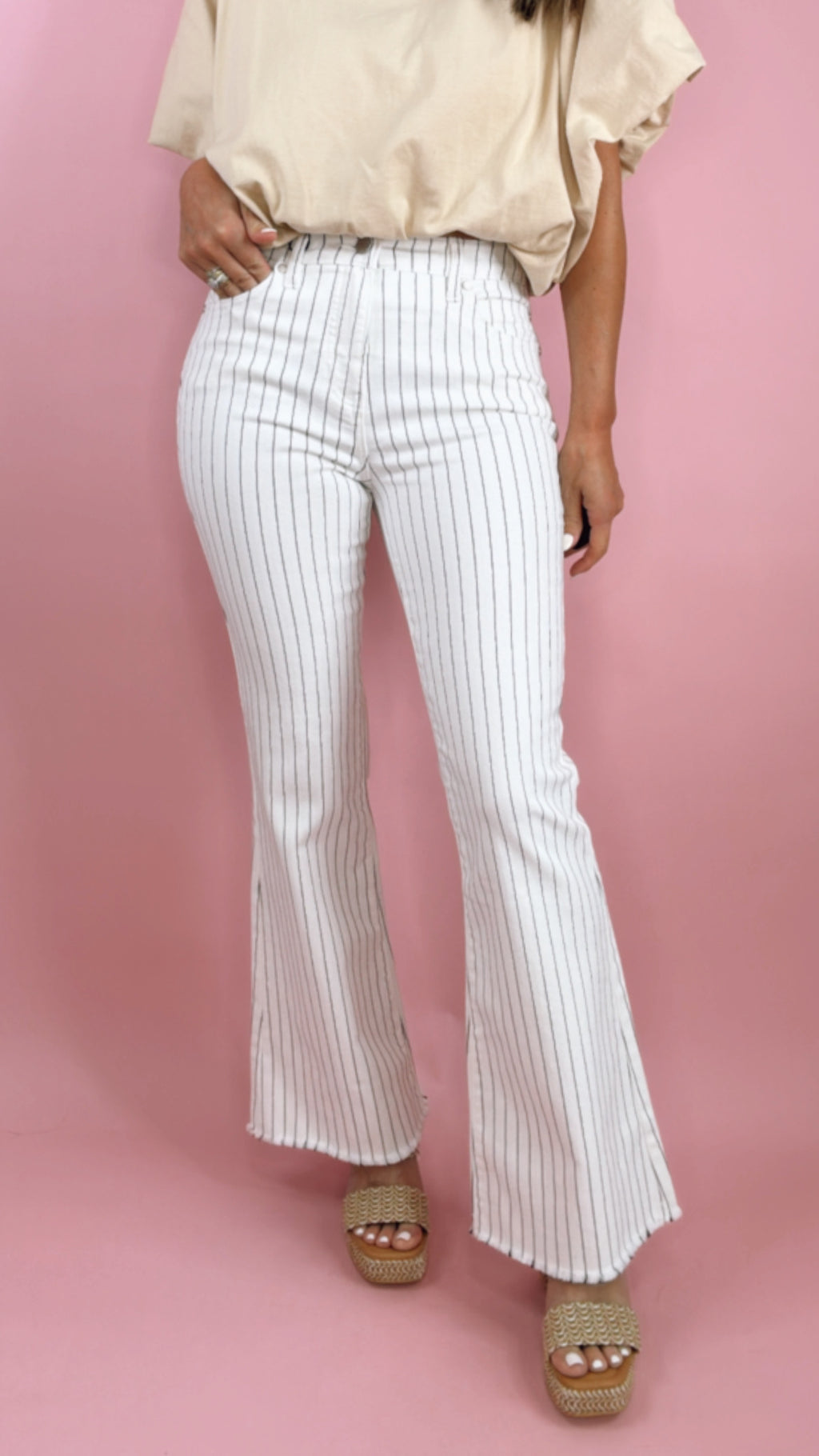 Liverpool Black and White Stripe Hannah Flare