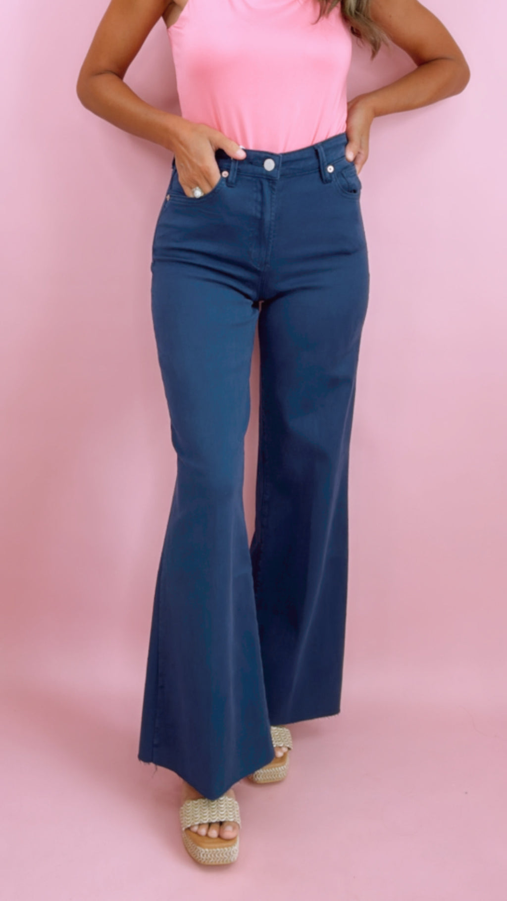 Dear John Fiona High Rise Wide Leg in Naval Academy (1 SIZE 27)
