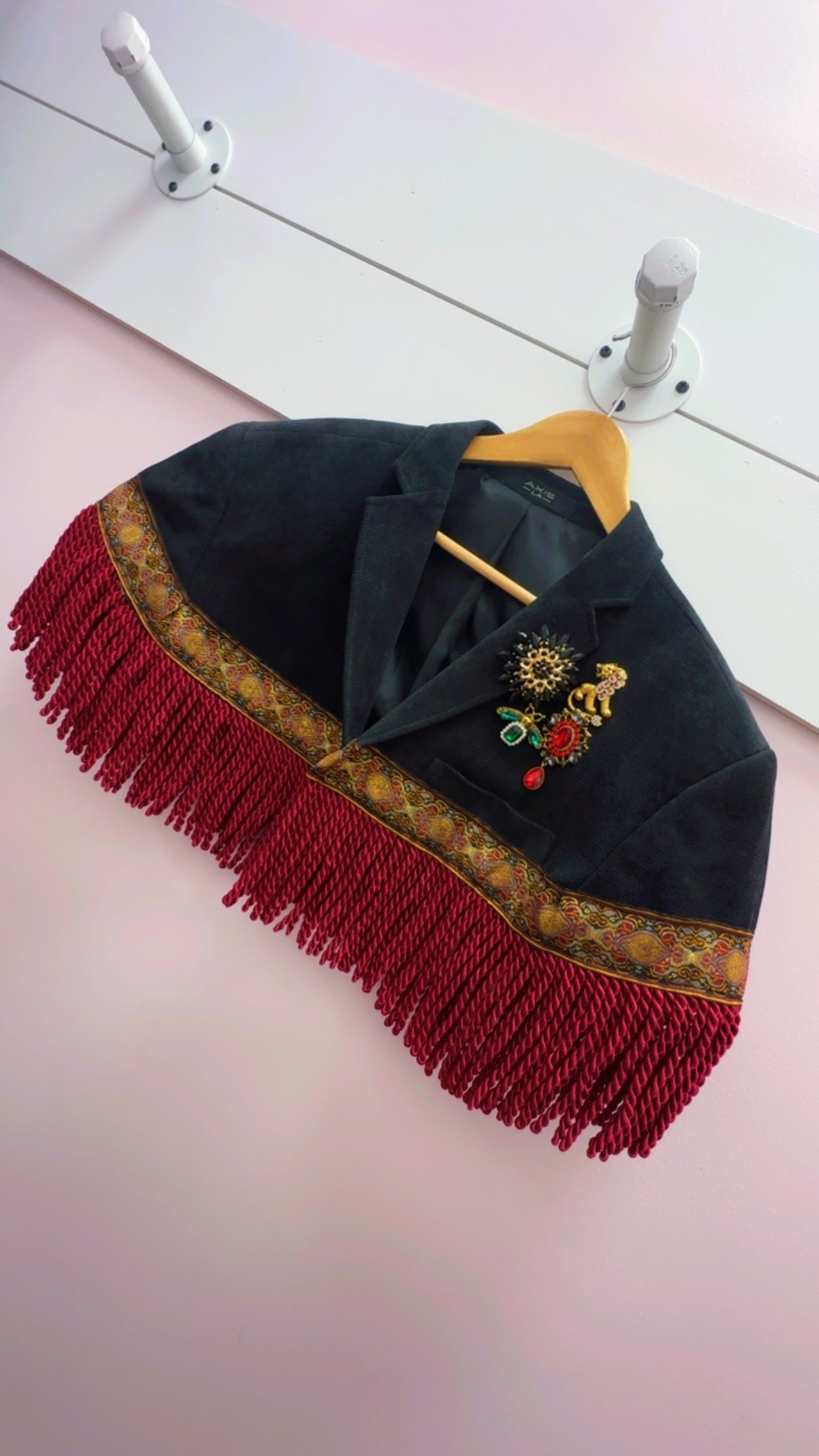 Blazer + Fringe Vest w/ Brooches