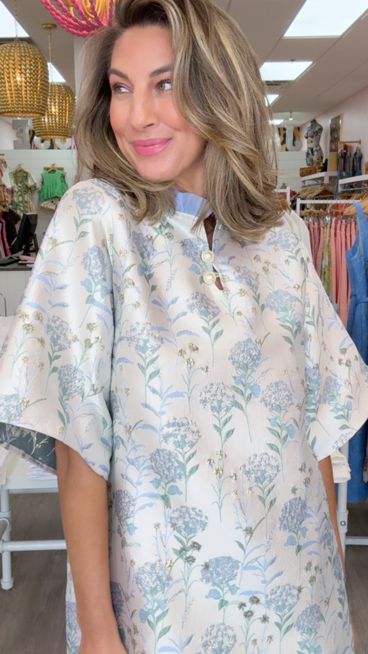 Brianna Cannon Hydrangea Jacquard Caftan