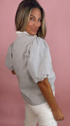 THML Striped Puff Sleeve Button Down Top (SMALL)