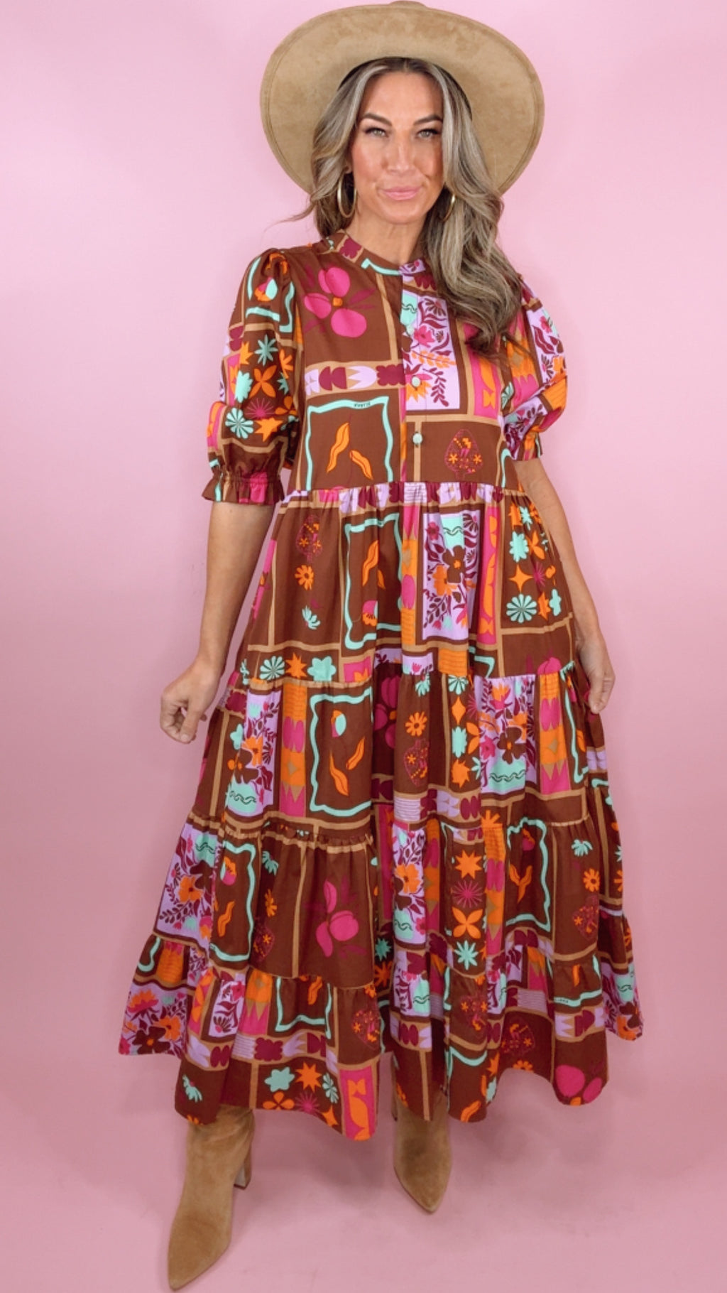 Karlie Brown Floral Frame Kiki Maxi Dress