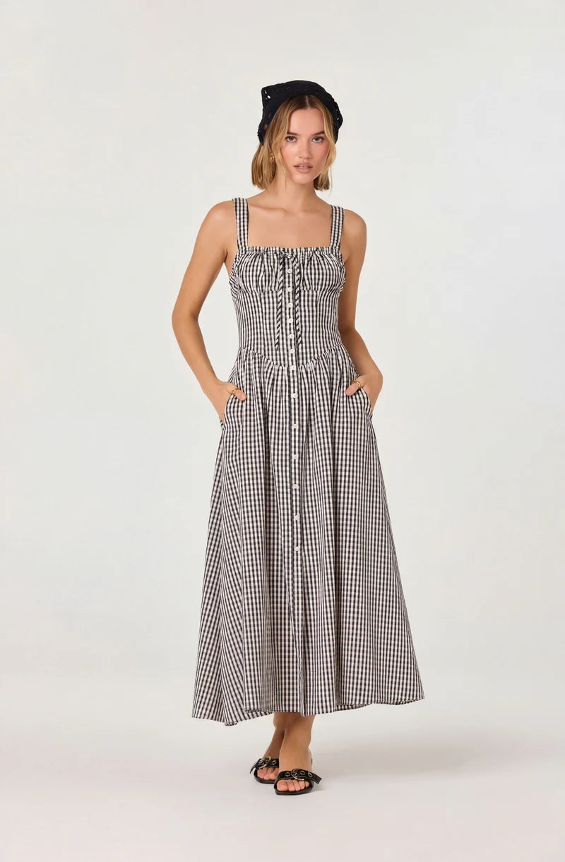 ASTR Black Gingham Temperance Dress