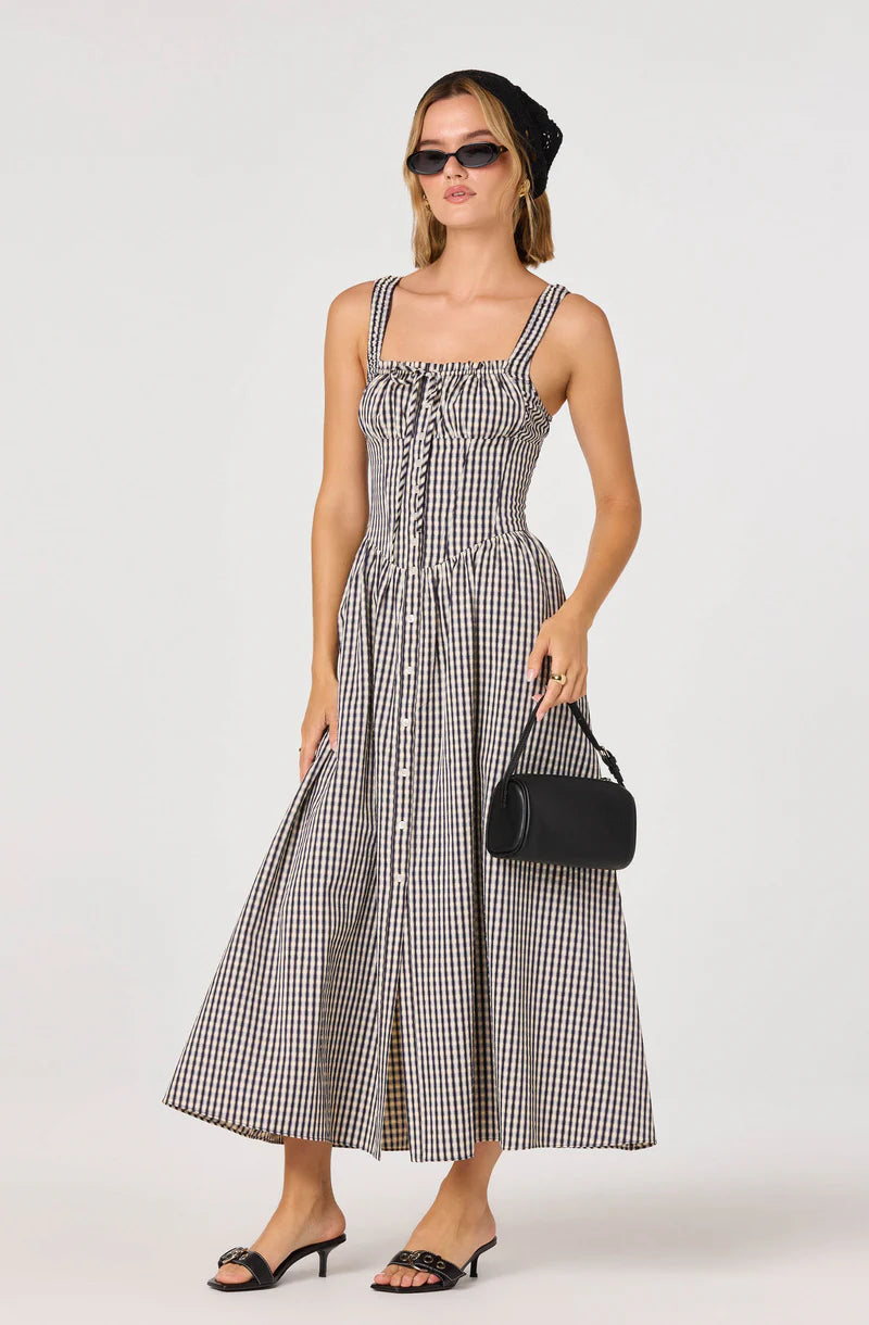 ASTR Black Gingham Temperance Dress