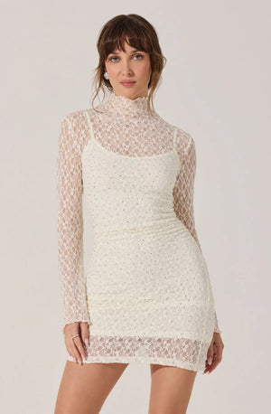 ASTR Ivory Kourtney Rhinestone Dress
