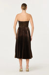ASTR Ascella Metallic Brown Midi Dress