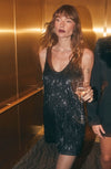 ASTR Black Emani Sequin Mini Dress