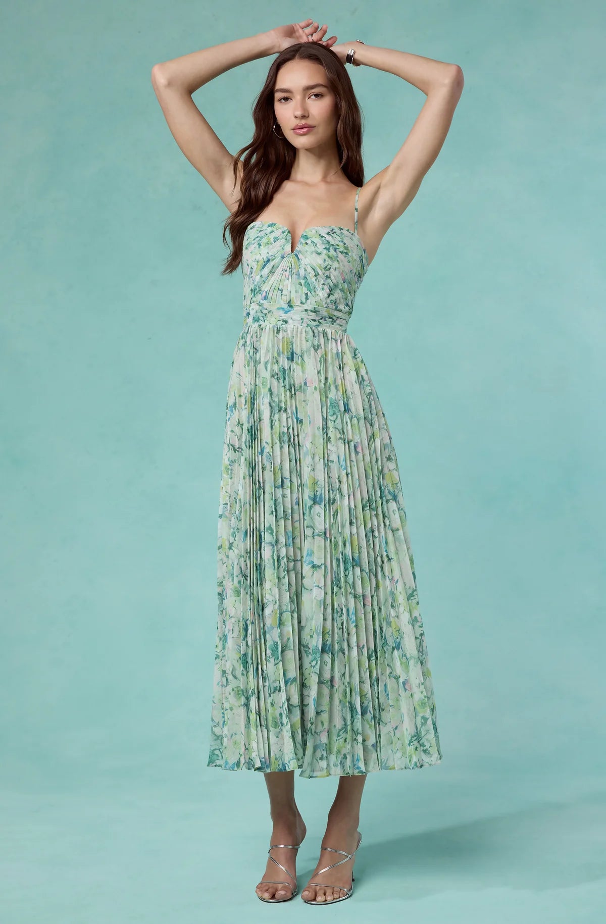 ASTR Green Floral Bayley Dress