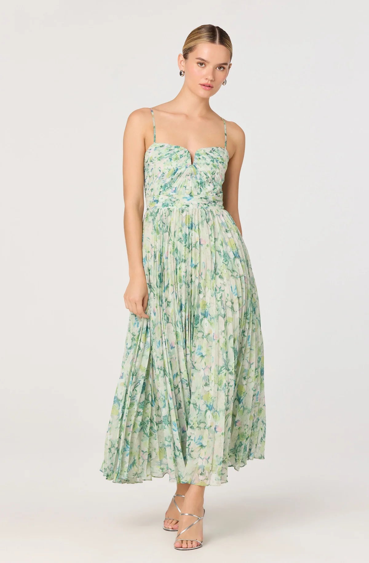 ASTR Green Floral Bayley Dress