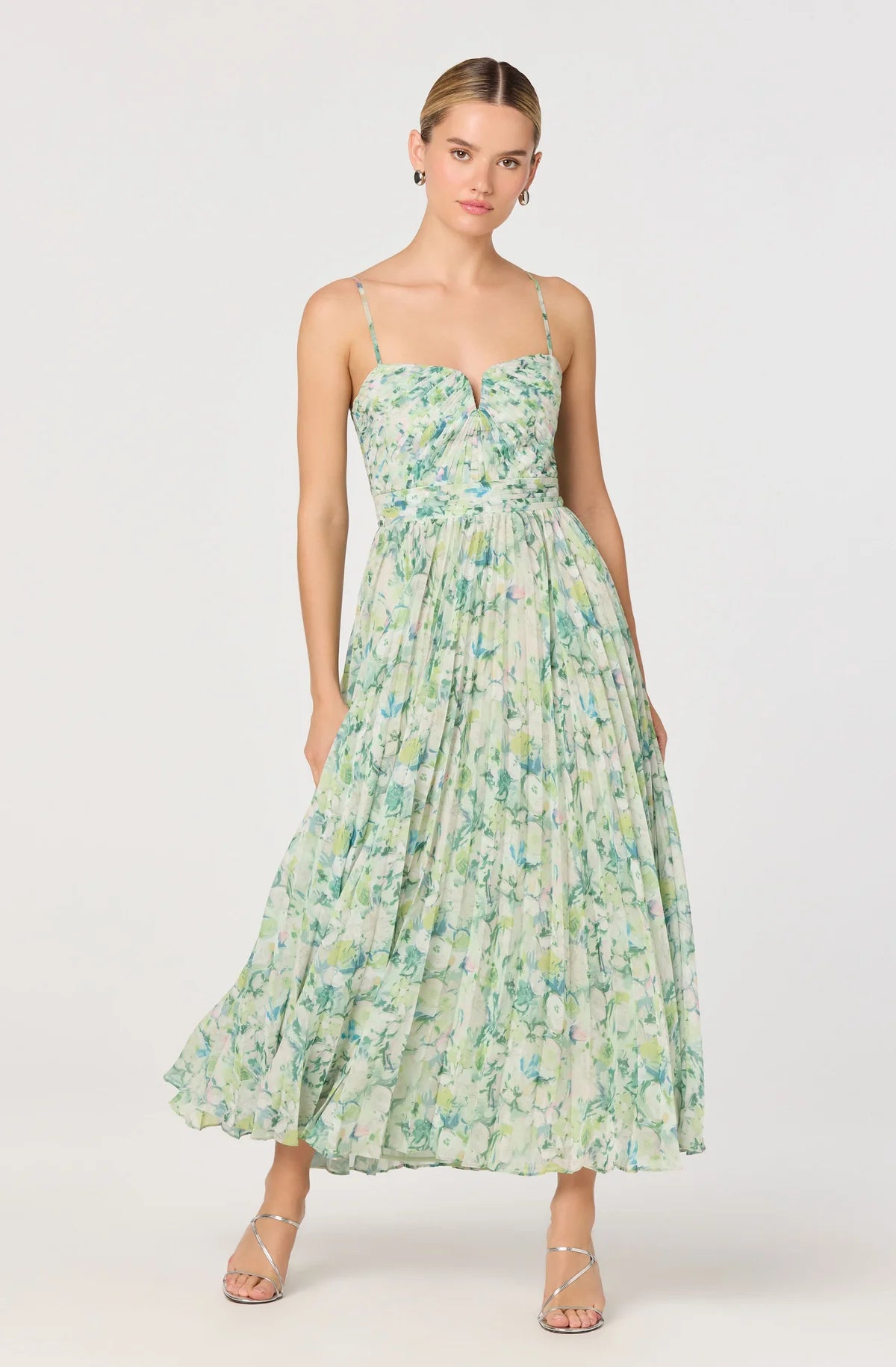 ASTR Green Floral Bayley Dress