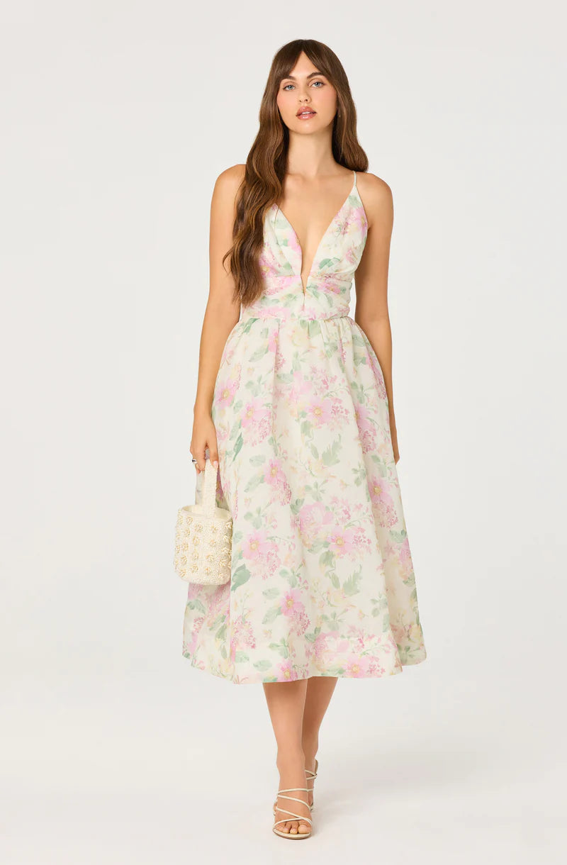 ASTR Pink Floral Janna Dress