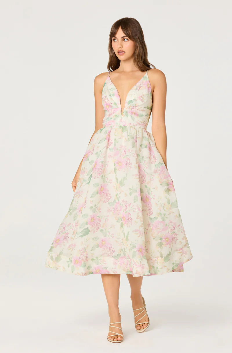 ASTR Pink Floral Janna Dress