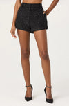 ASTR Black Beaded Tweed Wynn Shorts