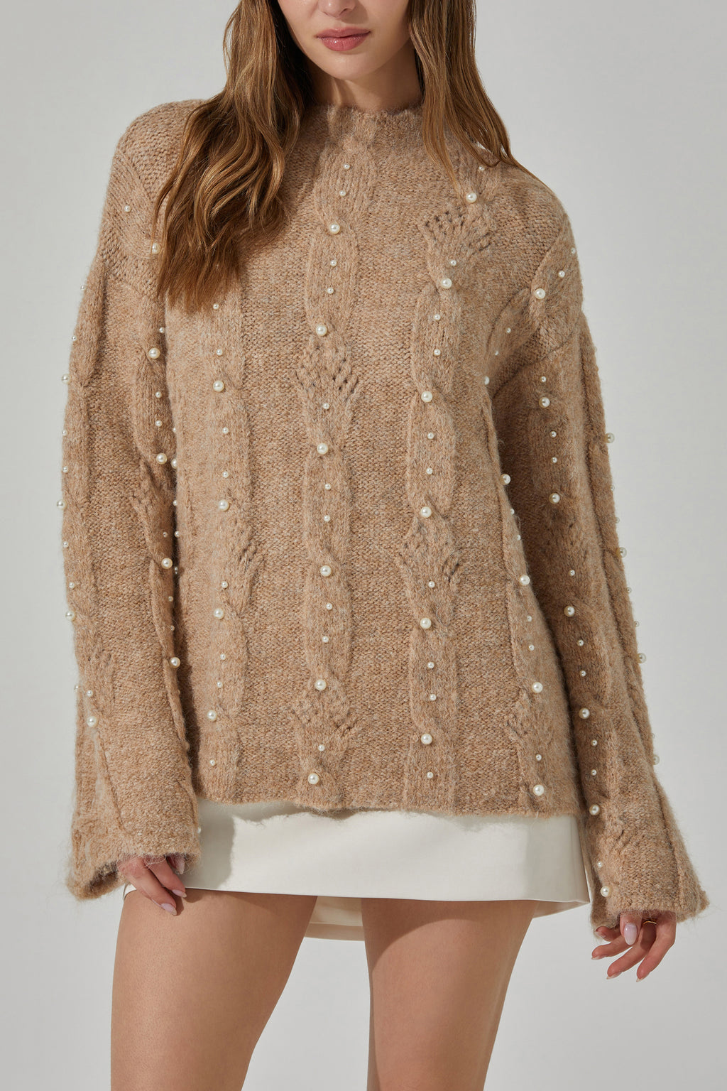 ASTR Taupe Knit Sweater (MEDIUM)