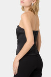 ASTR Black Embellished Strapless Jaila Top