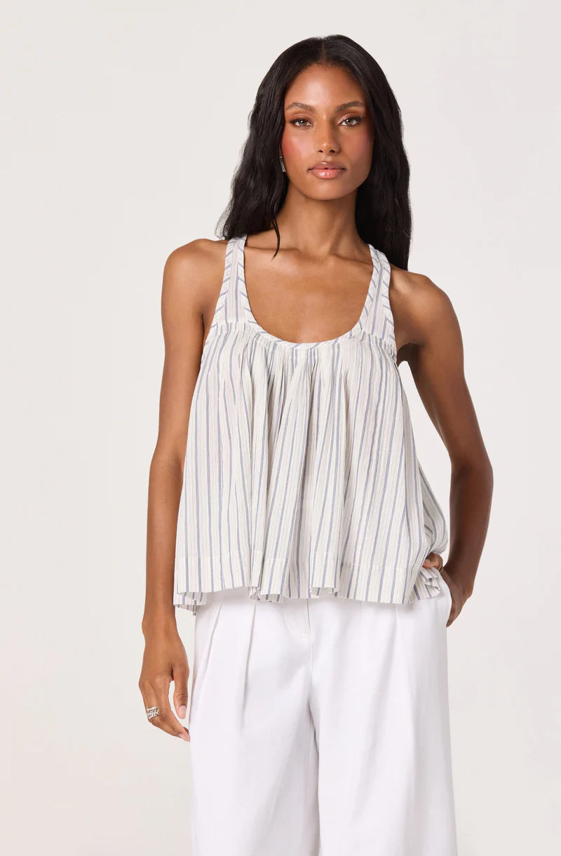 ASTR | White Blue Stripe Aggie Top