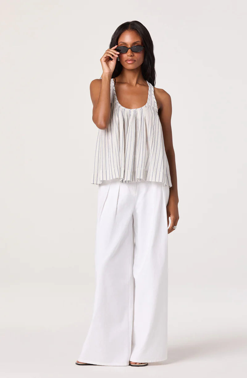 ASTR | White Blue Stripe Aggie Top