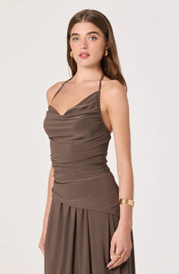ASTR | Mushroom Savannah Ruched Halter Top