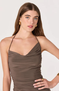 ASTR | Mushroom Savannah Ruched Halter Top