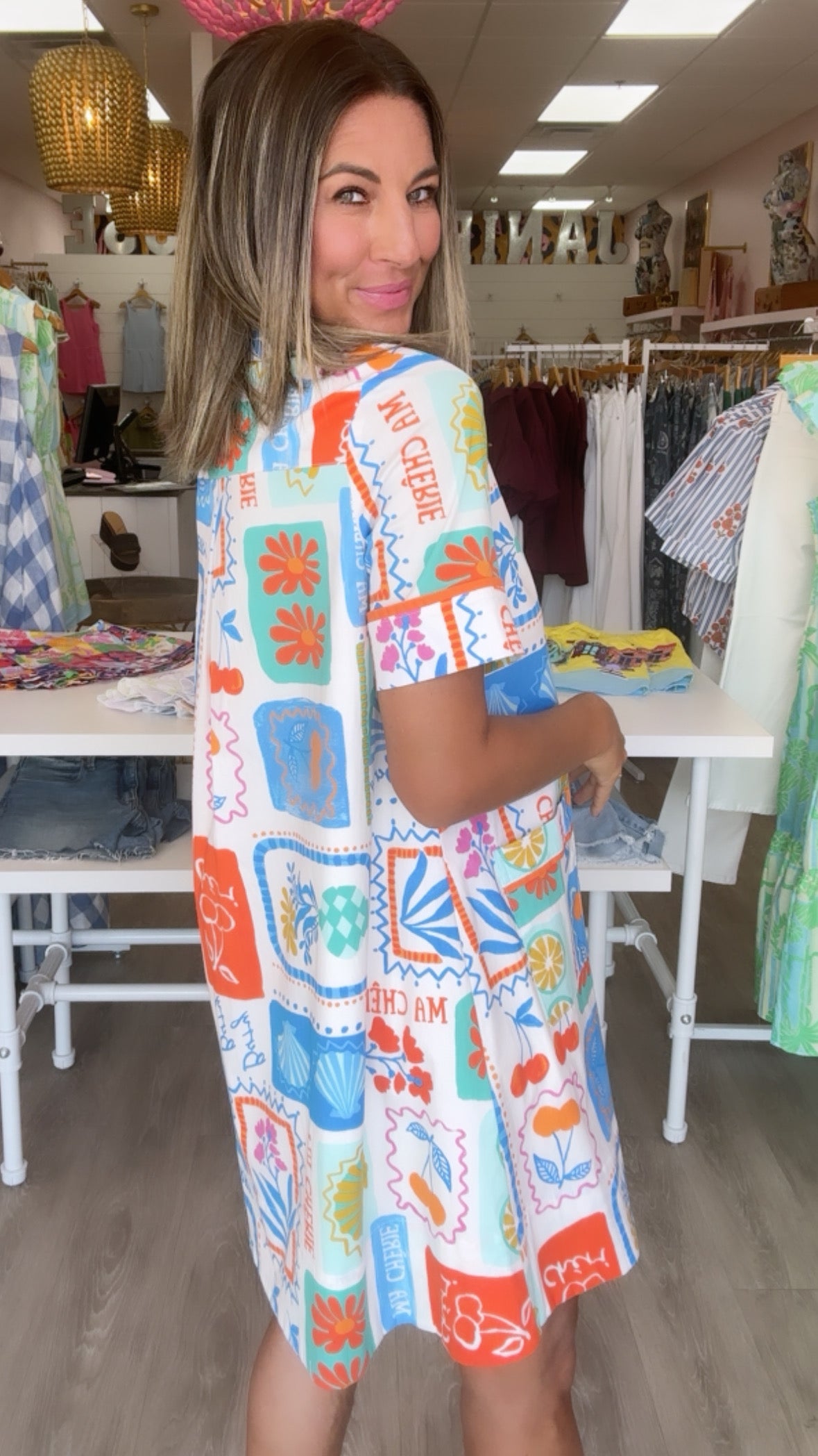 Ivy Jane | Multi Fruit Patch Dress (1 XS)