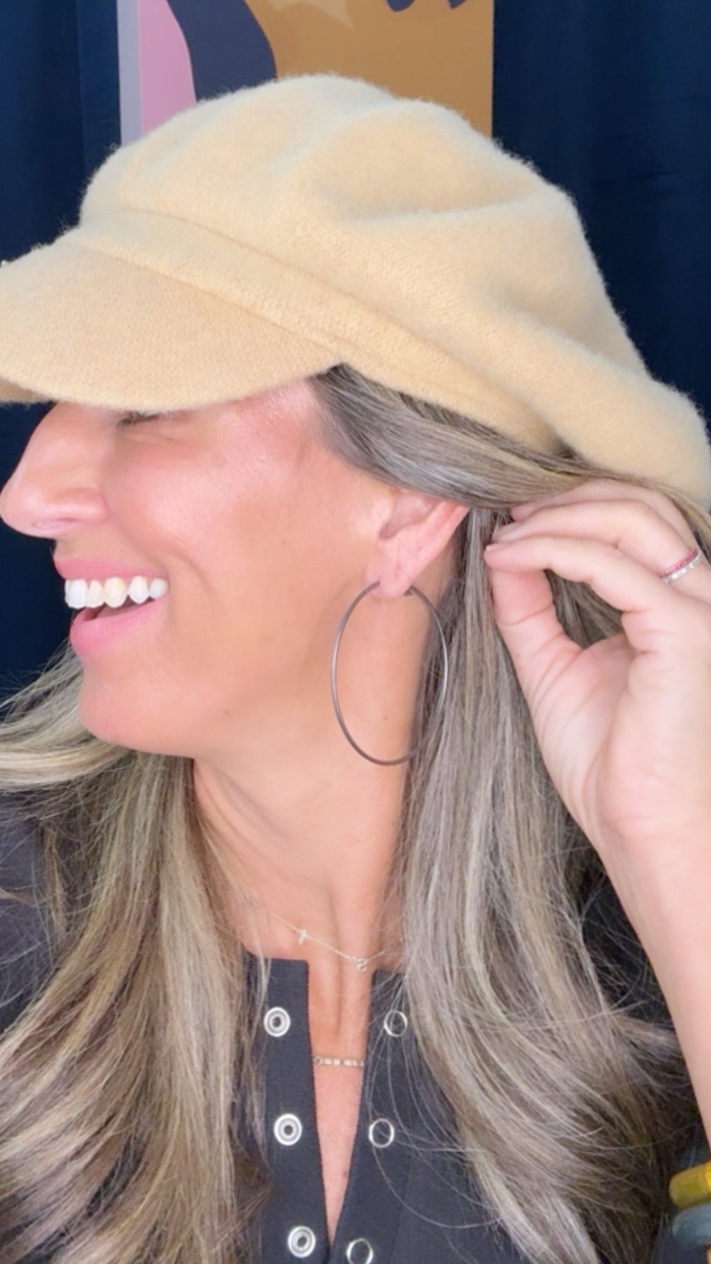 Sheila Fajl Brushed Gun Metal Lisa Eternity Hoops