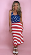 Queen of Sparkles Stars + Stripes Beaded Midi