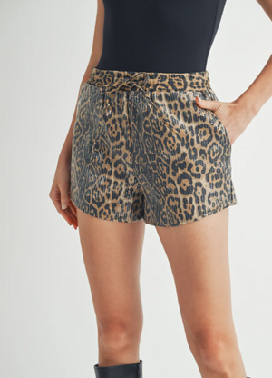 Sequin Leopard Shorts (1 SMALL)