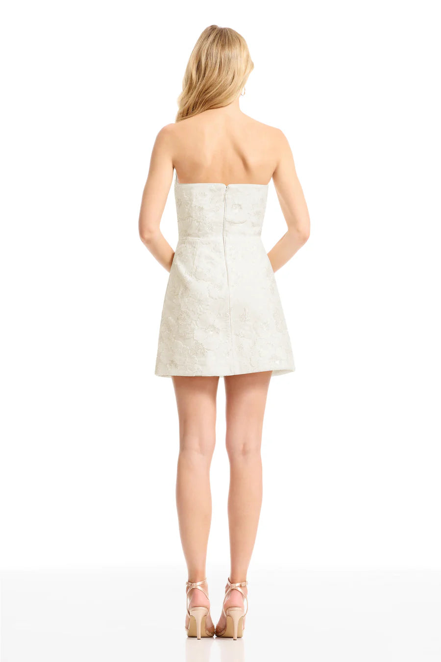 white strapless sequin dress Dress the Population