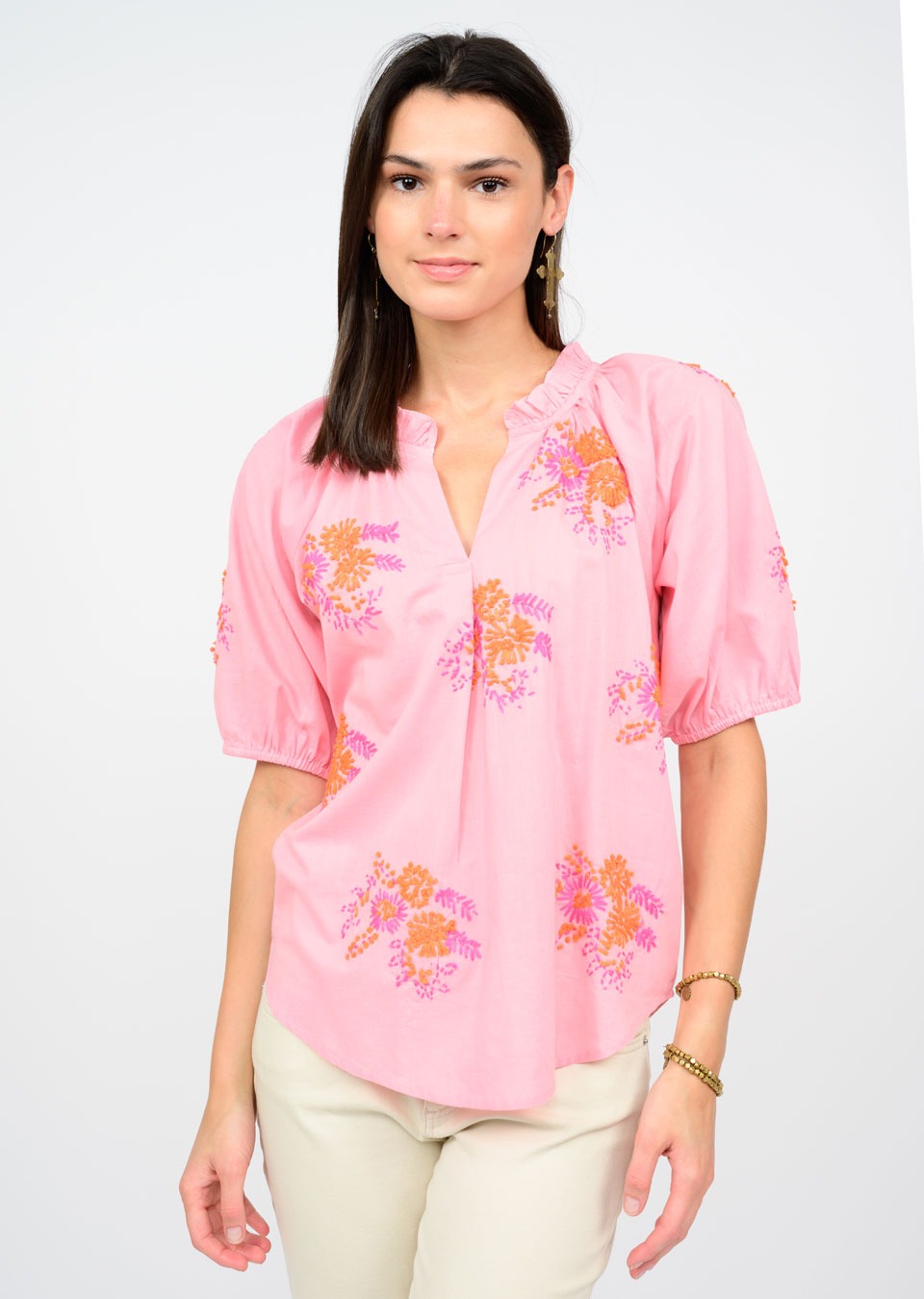 Sister Mary Anita Pink Floral Top