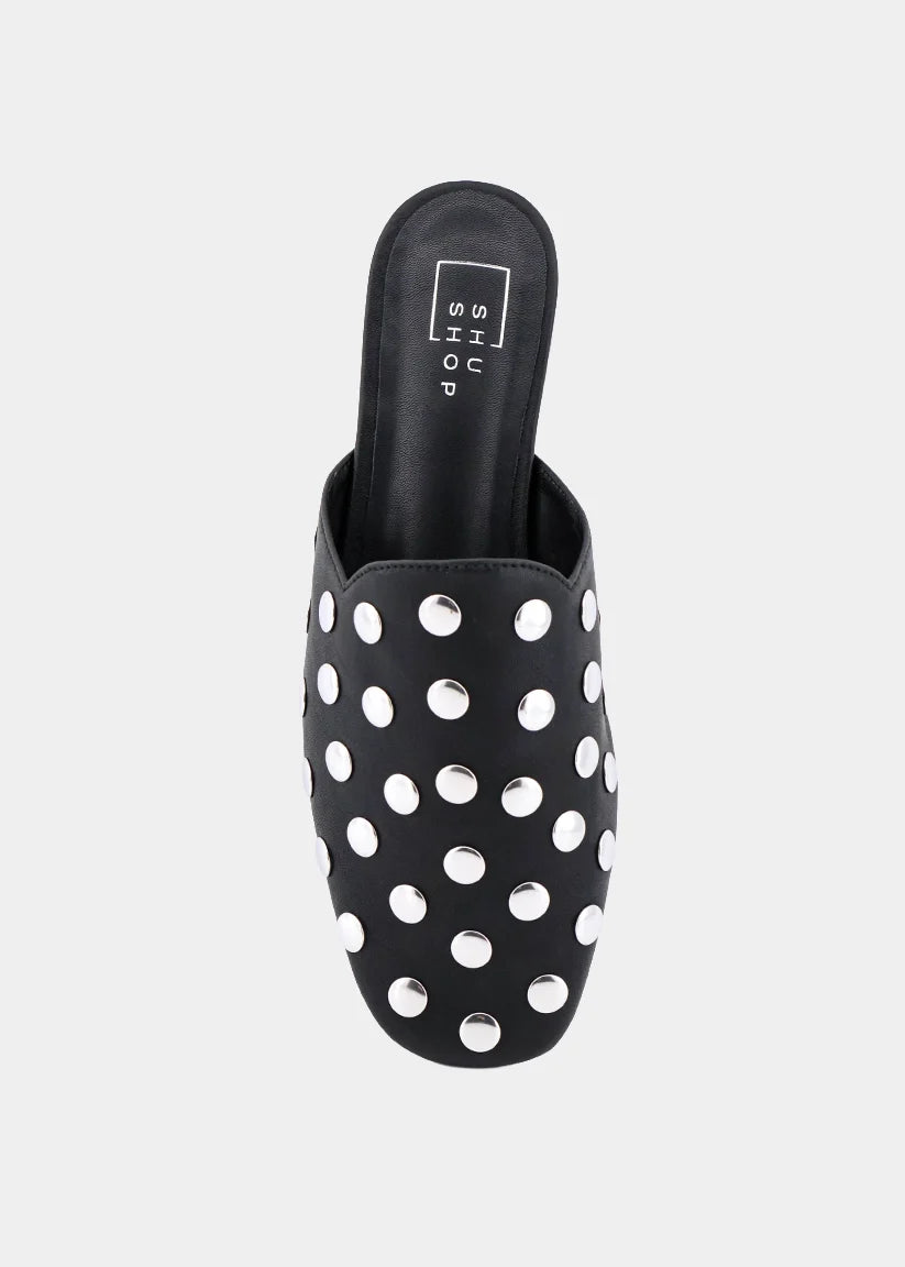 ShuShop | Aretha Studded Mule in Black